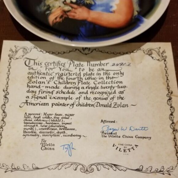 For You Zolan's Children Collectors Plate Viletta Pemberton & Oakes w/ CoA #2491 - Picture 2 of 3